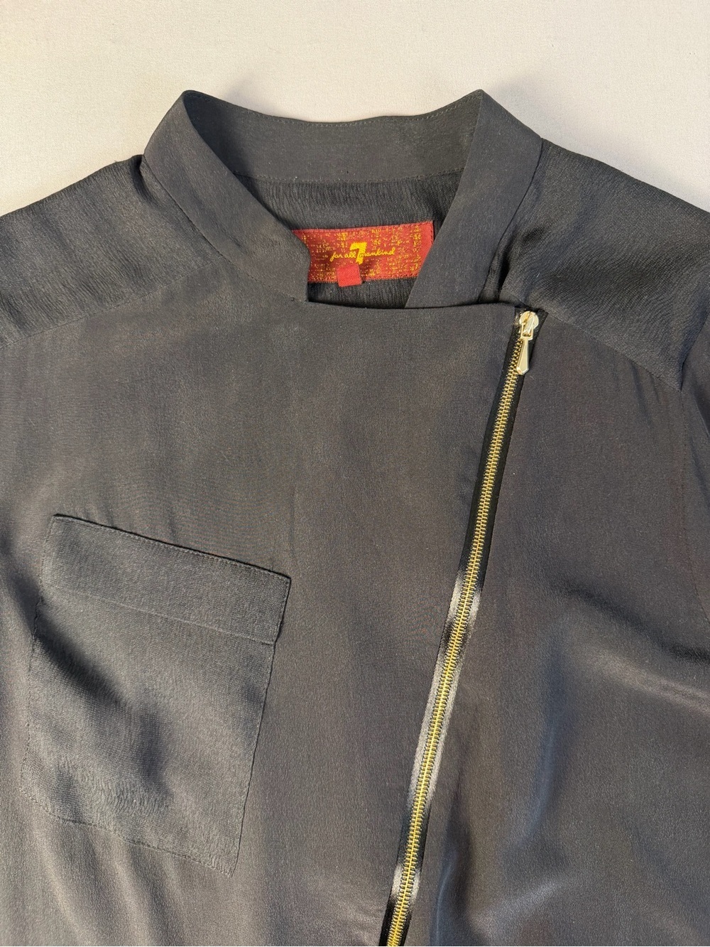 100% Silk Seven For All Mankind Black Blouse Size XS - Picture 10 of 10
